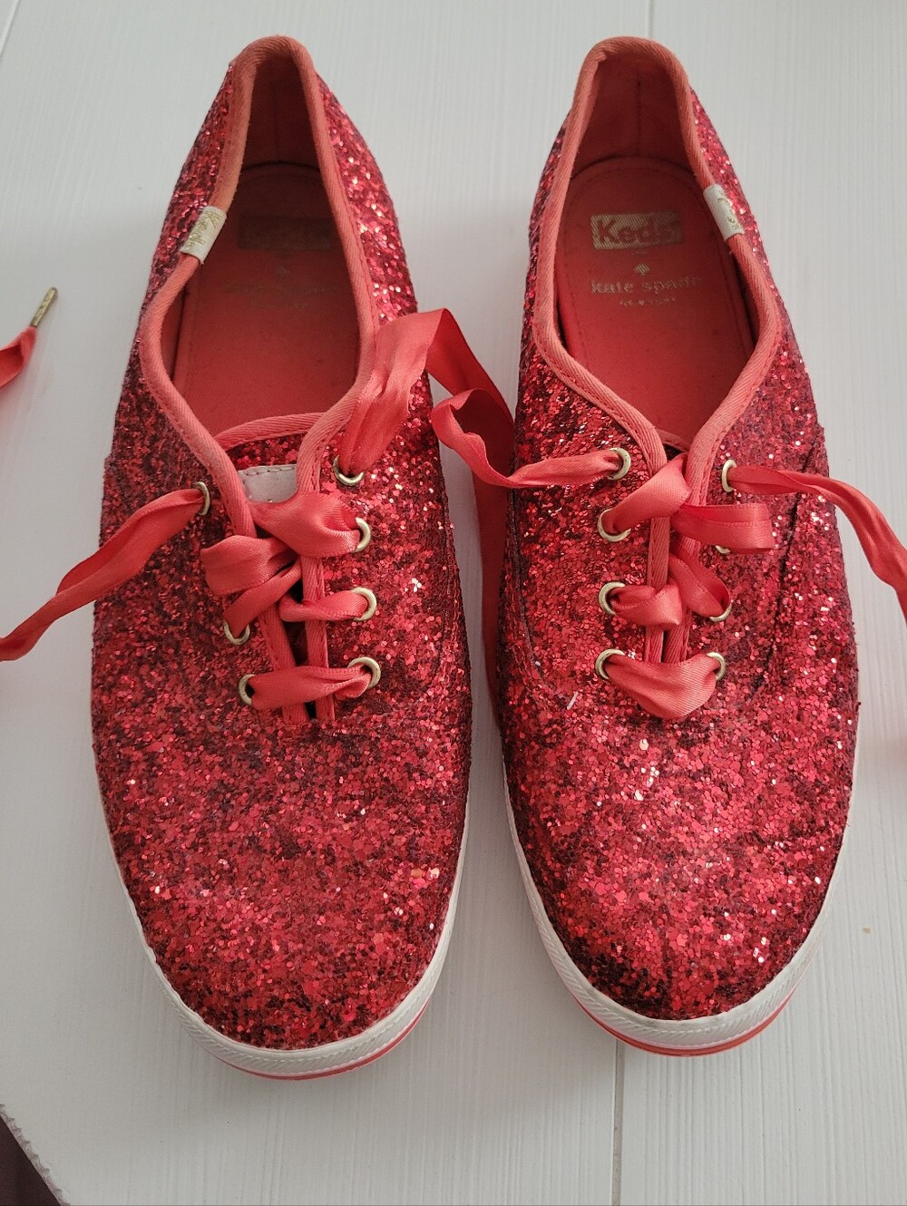 KEDS x KATE SPADE Red Glitter Women's Sneakers Size 9
